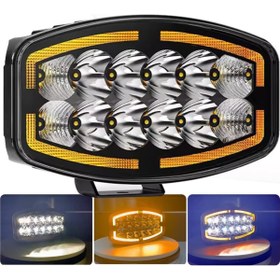 Resim ASTRA LED 10'' Beyaz Turuncu LED Spot Projektör + Drl Tır Kamyon Off Road 12-24VOLT 1 Adet 