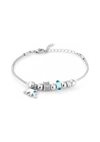 Resim Forentina Bayan Gri Metal Kol Saati-filli-nazar Boncuklu Bileklik Hediye Saat Seti Ps3783 Gri 