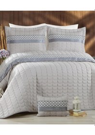 Resim Colors Micro Çift Kişilik Yatak Örtüsü Krem Gri (541555784) 