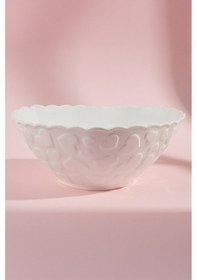 Resim Karaca Pink Love Porselen Salata Kasesi Beyaz 23 Cm Beyaz 