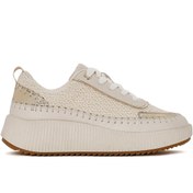 Resim Derimod Kadın Bej Bağcıklı Kalın Tabanlı Örgülü Sneaker 25SFD43086F 