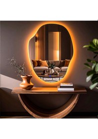 Resim Doravia Amber Led'li Lavabo & Banyo Aynası Dokunmatik Sensörlü 100 X 75 Cm Turuncu 