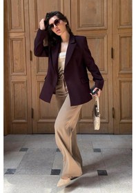 Resim Madmext Mürdüm Astarlı Kadın Blazer Ceket Mg2508 Mürdüm 