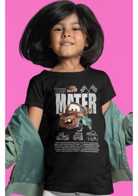Resim Sevbano Lightning Mcqueen Tow Mater Şimşek Arabalar Baskılı Unisex Çizgi Siyah 