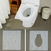 Resim 50PCS Tek Kullanımlık Klozet Kapakları - Yumuşak, Taşınabilir Seyahat Klozet Kapağı Kağıt Pedleri - Kalçalar için Hijyenik Koruyucu Banyo Aksesuarı, Yalnızca Elde Yıkama 