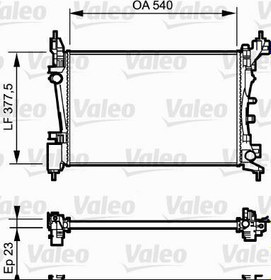 Resim RADYATÖR GRANDE PUNTO 1.2-1.4 1.4 16V 05 AC KLİMALI MEK OTOM 540x377.5x23 