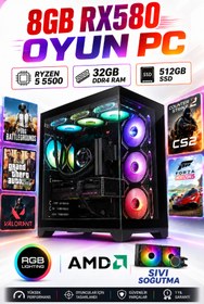 Resim Dmc N339 Windows 11 / RYZEN 5 5500 / 32GB RAM/ 512GB M2 SSD / 8GB RX580,Oyuncu Masaüstü Bilgisayarı 