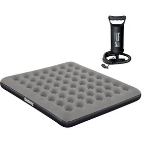 Resim Bestway Ultra King 3 Kişilik Şişme Yatak Ve Manuel El Pompalı 203x183x22cm 671hc Bw148 Gri 