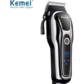 Resim Kemei LCD Erkek Saç Kesme Makinesi Tıraş Makinesi Sakal Düzleştirici (Yurt Dışından) 