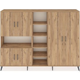 Resim Arges Dolap 13 Raflı 6 Kapaklı 220x30x163 Çam-çam Çam-çam 