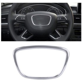 Resim Audi İçin Araba Oto Direksiyon Halkası Kapağı Trim Etiket Dekorasyon Gümüş 