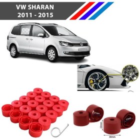 Resim Otozet - Vw Sharan Bijon Civata Kapağı Kırmızı Renk 20 Adetli Set 17mm 1k06011739b9 