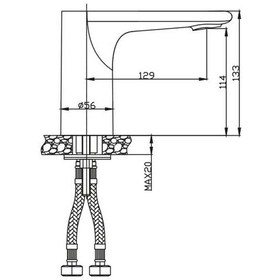 Resim Nsk Elektrikli Pilli Çift Su Girişli Fotoselli Lavabo Bataryası Krom 