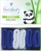 Resim Novibaby 3'lü Bambu Yenidoğan Bebek Çorabı I White Blue I 0-6 ay "Karışık Renkli" 