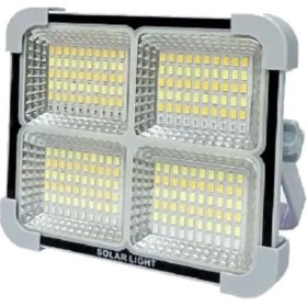 Resim Güneş Enerjili Solar 200W LED Projektör Taşınabilir Sarı Beyaz ve Çakar Işık Lamba 