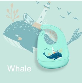 Resim Silikon Babi Önlük Su Geçirmez Tükürük Damlayan Muz Önlükler Karikatür Whale Whale Çok Renkli 