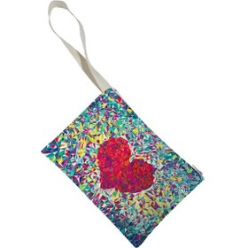 Resim Unisex Kırık Kalp Desenli Portföy Clutch Çanta Çok Renkli 