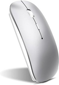 Resim m.tk moveteck Bluetooth Mouse, Tablet Telefon Laptop Windows Uyumlu, Kablosuz Şarjlı, Gri 