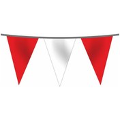 Resim 25 Metre Üçgen Flama Bayrak - Kırmızı Beyaz Renkli 