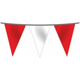 Resim 25 Metre Üçgen Flama Bayrak - Kırmızı Beyaz Renkli 