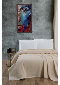 Resim Mulberry Klimalı Pike %100 Pamuk Petekli Pike Dörtmevsim Pike Tek Kişilik 170 x 240 Krem 