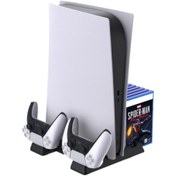 Resim CAFELE Tp5-0593 Ps5 Playstation 5 Oyun Hazneli Fanlı Şarj Standı 