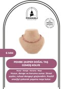 Resim OSMANLI DOĞAL TAŞ Sertifikalı Pembe Jasper Doğaltaş Kolye 6 Mm, M168 