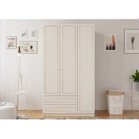 Resim Rabi Mobilya Gold Country 3 Kapaklı 2 Çekmeceli Mega Gardırop 