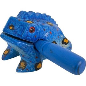 Resim Tayland Geleneksel Kurbağa Sesi Çıkaran Dekoratif Şans Kurbağası(MAVİ) (6 Cm) (no:1) 