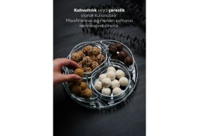 Resim Vienev 4 Bölmeli Cam Kahvaltılık - Çerezlik 