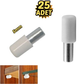Resim Yahya Plastik Başlı Metal Raf Pimi 5 mm Paslanmaz 25’li 