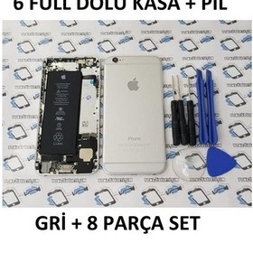 Resim İphone 6 Full Dolu Kasa + Batarya +Tamir Seti Gri 