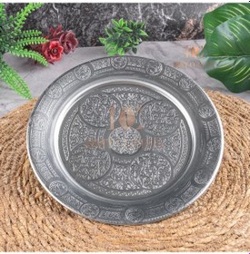 Resim 18 Cm 9 Adet 430 Kalite Krom Çelik Yuvarlak Servis Tabağı - Salata Meze Köfte İçin Şık Sunum Tabağı - Kararmaz Fırına Dayanıklı El İmalatı Gaziantep Gri 