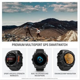 Resim Garmin fenix 8 51mm, AMOLED Slate Gri, Siyah Silikon Kayışlı, Akıllı Saat 