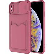 Resim Apple iPhone Xs Max 6.5" Kılıf Kartlık Cüzdan Özelliği Sürgülü Kamera Lens Korumakoyu Pempe 