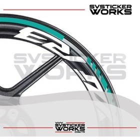 Resim Yamaha Yzf-r3 Yazılı Jant Sticker Dış Ve İç Set Sticker Jant Şeridi Turkuaz 72575475 