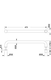 Resim Hafele Yuvarlak Çekme Kol, 450MM, Parlak Krom 