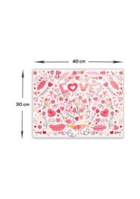 Resim Decorita Cam Kesme Tahtası | Love - Renkli | 30cm x 40cm 