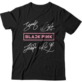 Resim Alfa Blackpink Çocuk Siyah Tişört 