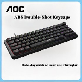 Resim Aoc GK320 Mekanik Oyuncu Klavyesi - Rainbow Aydınlatma, 66 Tuşlu, Kompakt Tasarım, Ses Kontrol Knob 