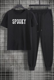 Resim trendypassion Unisex Spooky Baskılı 2'li Eşofman Takımı 