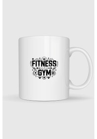 Resim Fitness Gym Baskılı Kupa Bardak beyaz 
