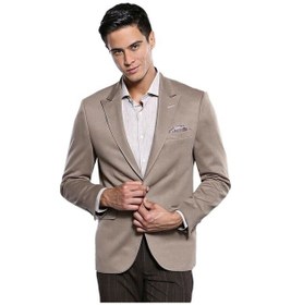 Resim Penye Bej Slim Fit Ceket Wessi 001 