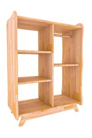 Resim Lionil Stablo Doğal Ahşap Montessori Açık Çocuk Dolabı 