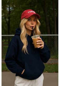 Resim Kadın Kapüşonlu Cepli Sweatshirt Çok Renkli 