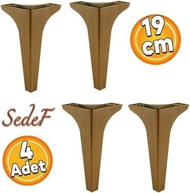Resim Badem10 4 ADET Sedef Lüks Mobilya Kanepe Sehpa TV Ünitesi Koltuk Ayağı 19 cm Koyu Ceviz Baza Ayak 