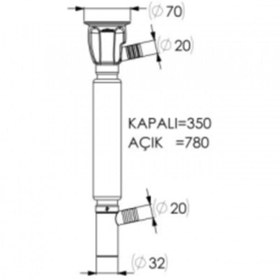 Resim Genel Markalar Luxwares Ø 32X70 Çamaşır ve Bulaşık Makina Çıkışlı Sifon 