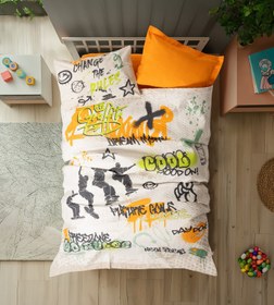 Resim Cotton Box Genç Odası Tek Kişilik Complete Set Graffiti Oranj 