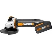 Resim Worx WX803 20VOLT 2.0/4.0 Ah. Li-Ion Çift Akülü 125MM Profesyonel Şarjlı Avuç Taşlama 