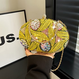 Resim Kadınlar İçin Payetli Çiçek Desenli Akşam Çantası - Ayrılabilir Zincir Askılı Omuz Çantası, Düğün Parti Gala Kutu Clutch (Açık Kahverengi/Mor/Mavi/Altın/Sarı), Düğün Çantası 